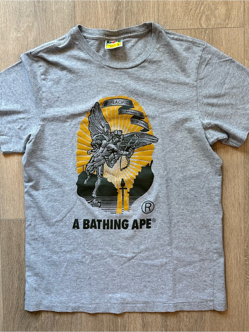 A Bathing Ape Grey Short Sleeve Graphic Tee